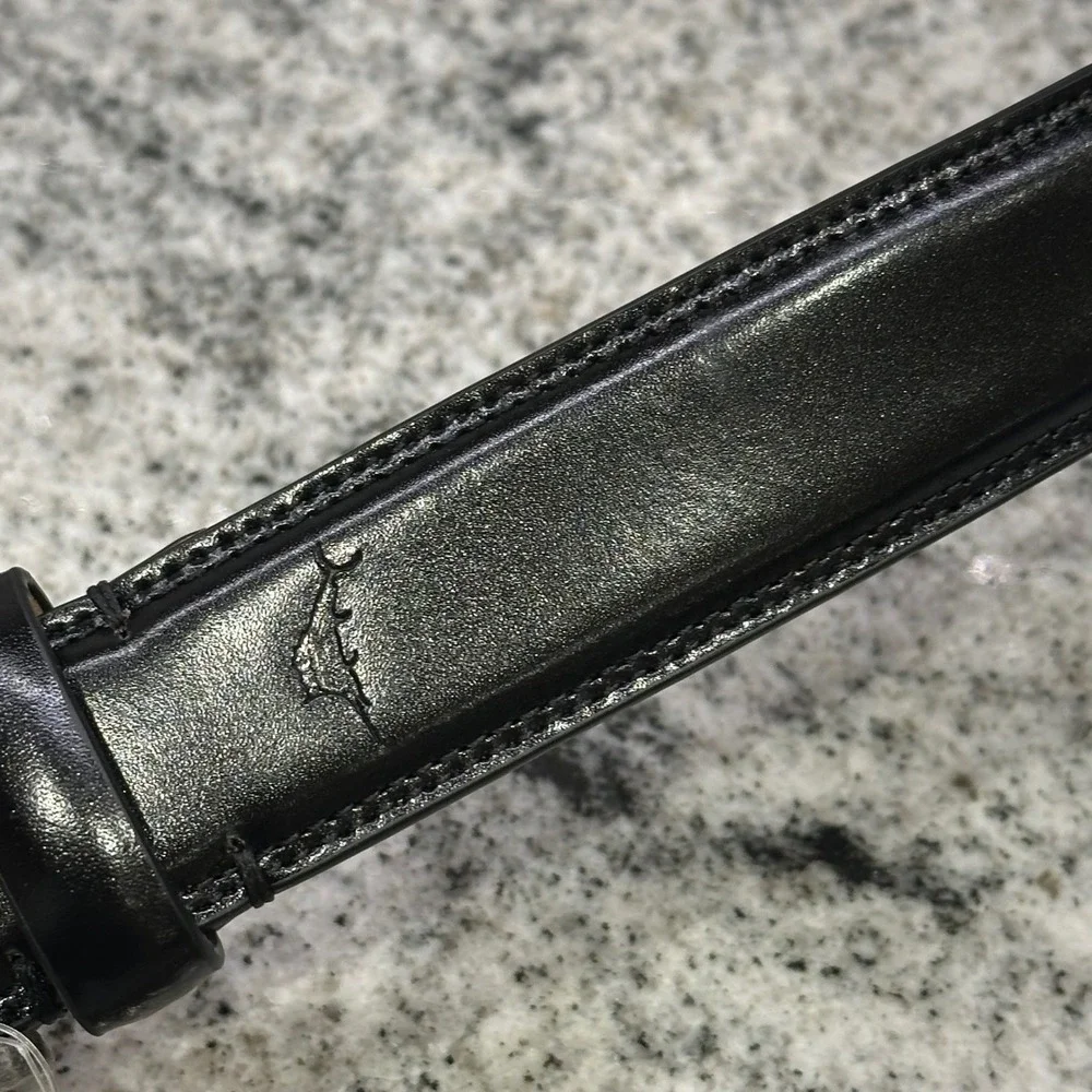 Tommy Bahama Men's Black Leather Belt Size Large 38-40‎ Dress Casual